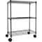 Simple Deluxe 3 Tier Shelf, 23*13*30Inch, Black, Plastic Caster Included, Plug Version HKSHLF23133003BPCLITE - alternate 1